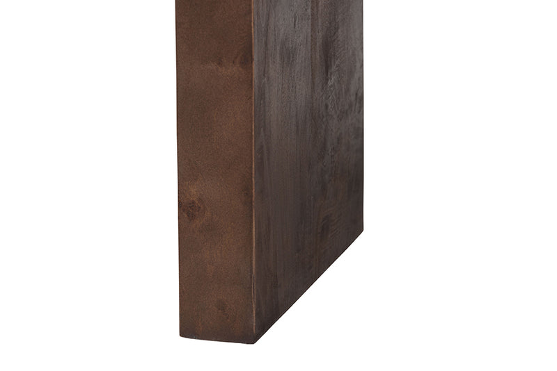 Willis Real Burl Wood Console Table in Dark Walnut Brown