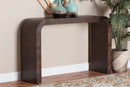 Willis Real Burl Wood Console Table in Dark Walnut Brown