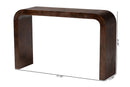 Willis Real Burl Wood Console Table in Dark Walnut Brown