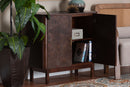 Latnia Real Burl Wood Storage Cabinet in Dark Walnut Brown