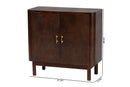 Latnia Real Burl Wood Storage Cabinet in Dark Walnut Brown
