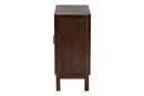 Latnia Real Burl Wood Storage Cabinet in Dark Walnut Brown