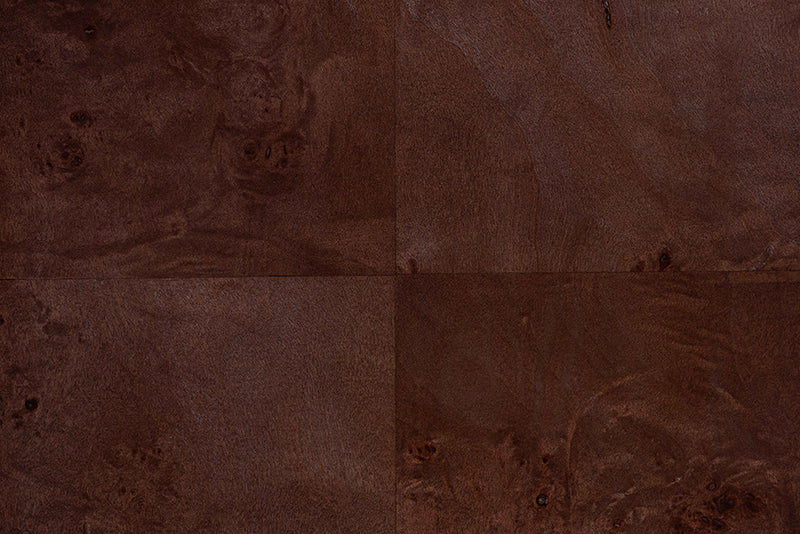 Latnia Real Burl Wood Storage Cabinet in Dark Walnut Brown