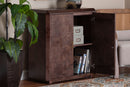 Rebecca Real Burl Wood Storage Cabinet in Dark Walnut Brown