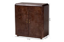 Rebecca Real Burl Wood Storage Cabinet in Dark Walnut Brown