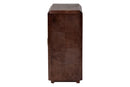 Rebecca Real Burl Wood Storage Cabinet in Dark Walnut Brown