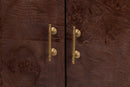 Rebecca Real Burl Wood Storage Cabinet in Dark Walnut Brown