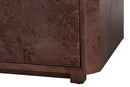 Rebecca Real Burl Wood Storage Cabinet in Dark Walnut Brown