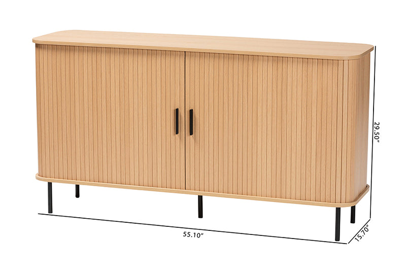 Dominic Fluted Wood Sideboard 55" Wide
