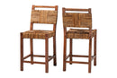Cachet Seagrass Counter Stool Set of 2 with Woven Seat and Backrest