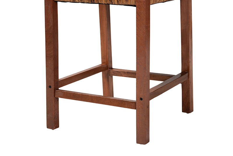 Cachet Seagrass Counter Stool Set of 2 with Woven Seat and Backrest