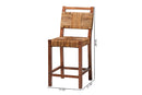 Cachet Seagrass Counter Stool Set of 2 with Woven Seat and Backrest