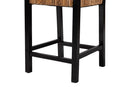 Scotlyn Seagrass Counter Stool Set of 2 with Woven Seat and Backrest