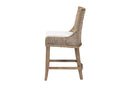 Novia Wingback Gray Rattan Counter Stool with Cushion