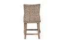 Novia Wingback Gray Rattan Counter Stool with Cushion