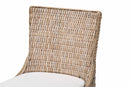 Novia Wingback Gray Rattan Counter Stool with Cushion