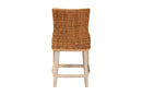 Novia Wingback  Natural Rattan Counter Stool with Cushion