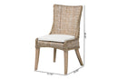 Novia Wingback Gray Rattan Dining Chair with Cushion