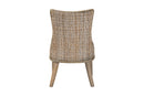 Novia Wingback Gray Rattan Dining Chair with Cushion