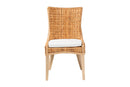 Novia Wingback Natural Rattan Dining Chair with Cushion