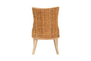 Novia Wingback Natural Rattan Dining Chair with Cushion