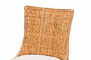 Novia Wingback Natural Rattan Dining Chair with Cushion
