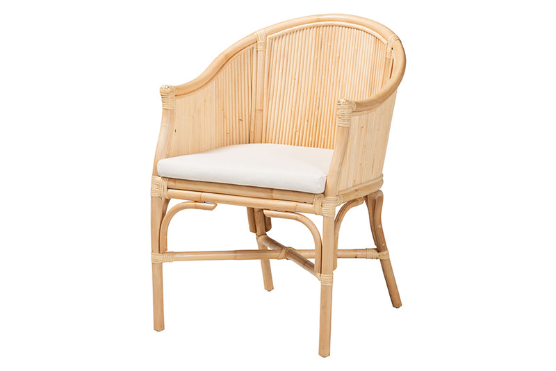 Connie Natural Rattan Barrel Chair with Rattan Pole Back