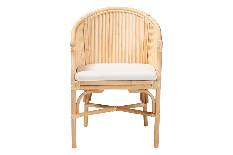 Connie Natural Rattan Barrel Chair with Rattan Pole Back
