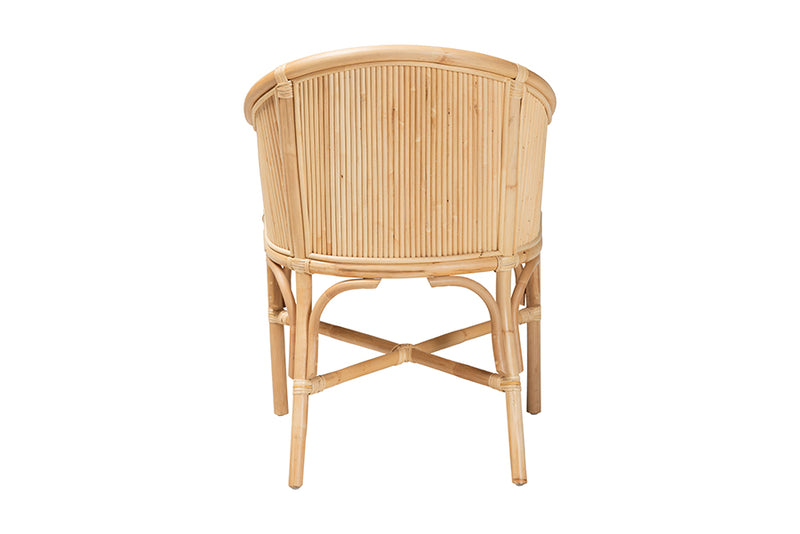 Connie Natural Rattan Barrel Chair with Rattan Pole Back