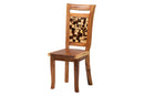 Juan Suar Wood Dining Chair with Mosaic Backrest Inlay