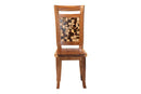 Juan Suar Wood Dining Chair with Mosaic Backrest Inlay