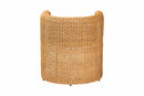 Katrina Natural Rattan Barrel Dining Chair with Curved Backrest