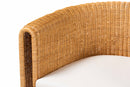 Katrina Natural Rattan Barrel Dining Chair with Curved Backrest