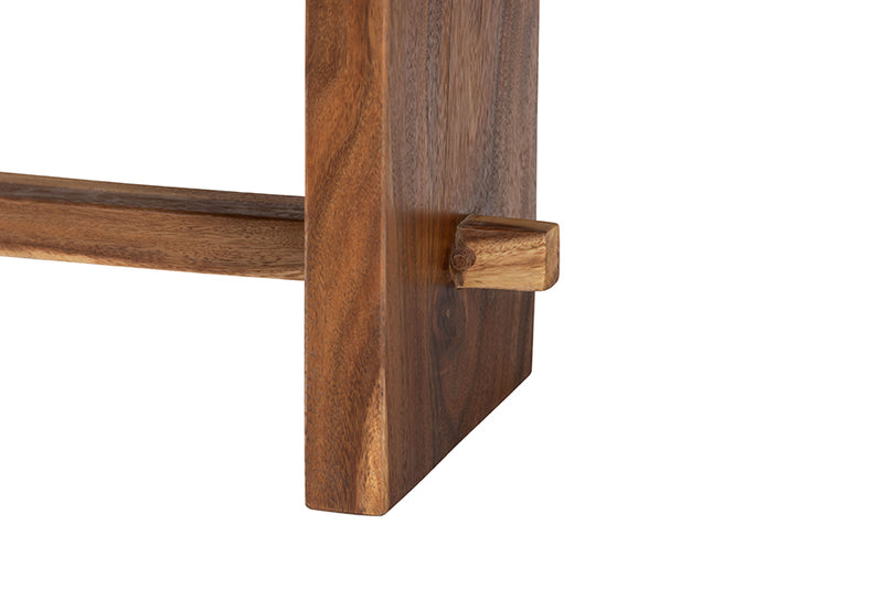 Jody Suar Wood Dining Bench with Live Edge Details