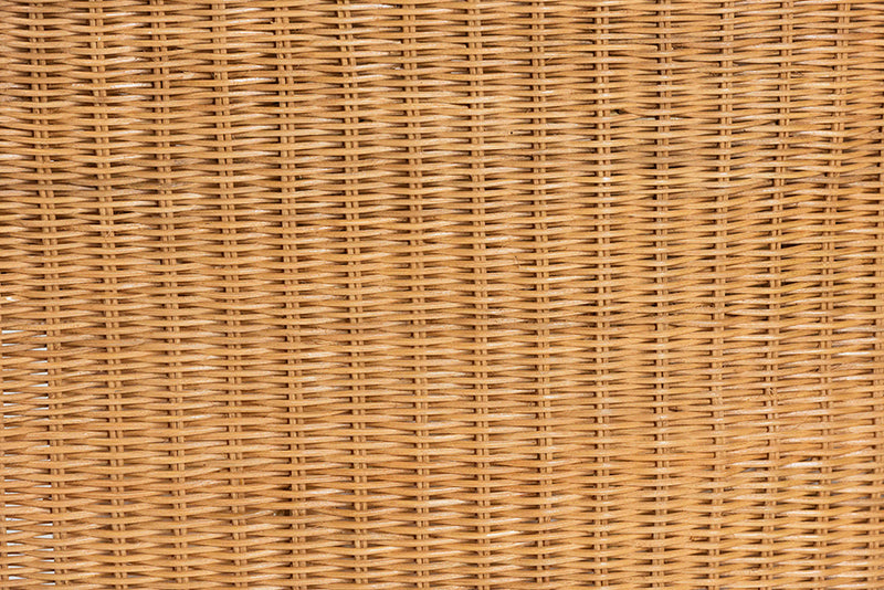 Costant 5-Piece Round Rattan Dining Set Wicker Scalloped Table and 4 Barrel Chairs