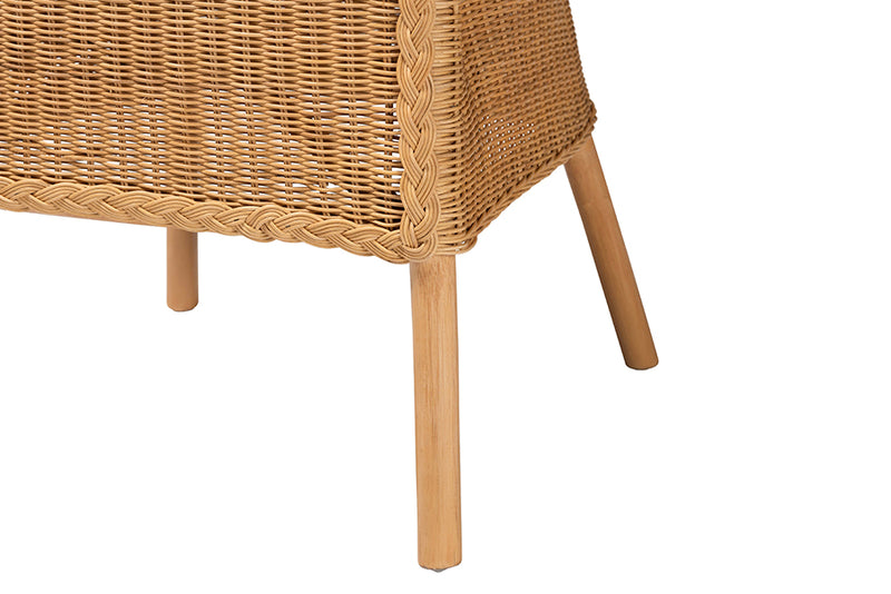 Angel 5-Piece Rattan Dining Set - Round Wicker Table and 4 Side Chairs