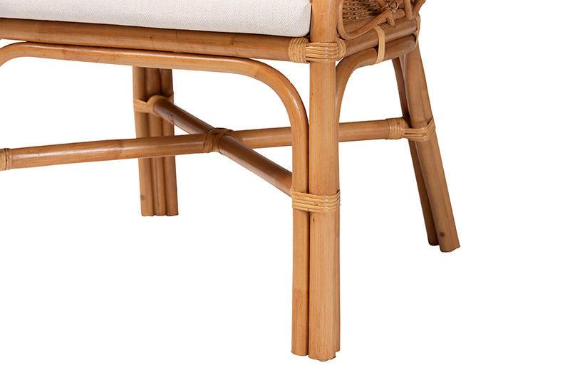 Jackie 5-Piece Rattan Dining Set - Round Wicker Table and 4 Armchairs