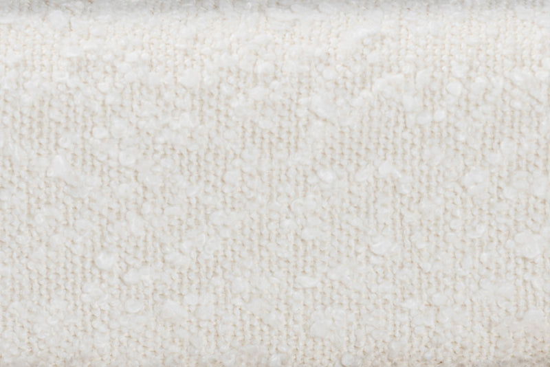 Joy Floating Platform Bed with Scalloped Headboard, Cream, Queen