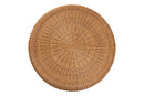 Benji Natural Rattan Round Coffee Table with Scalloped Pedestal Base