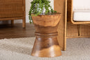 Wymond Solid Suar Wood Sculptural End Table with Hourglass Design