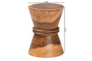 Wymond Solid Suar Wood Sculptural End Table with Hourglass Design