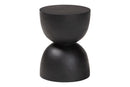 Joe Solid Suar Wood Sculptural End Table with Hourglass Design