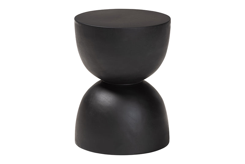 Joe Solid Suar Wood Sculptural End Table with Hourglass Design