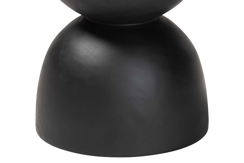 Joe Solid Suar Wood Sculptural End Table with Hourglass Design