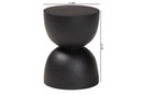 Joe Solid Suar Wood Sculptural End Table with Hourglass Design