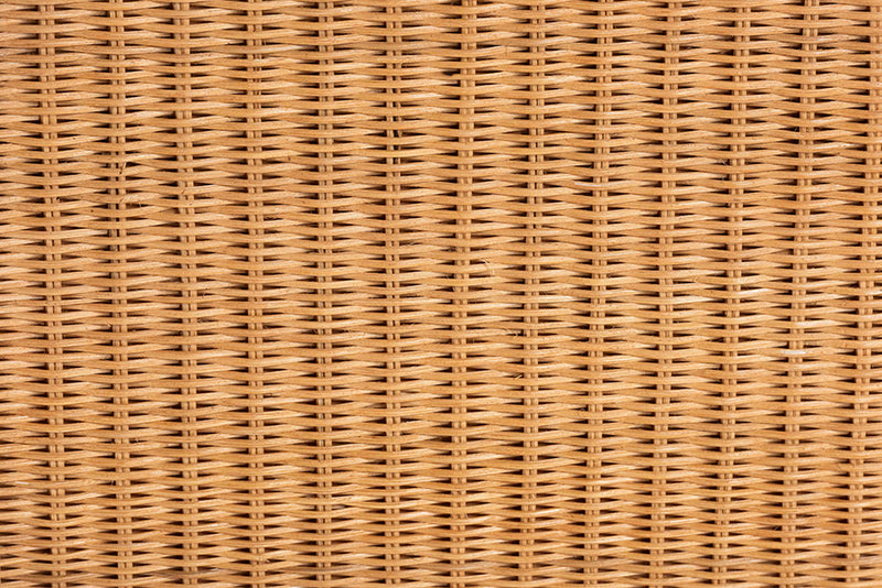 Kelsy Openwork Design Console Table, Natural Rattan