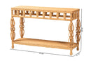 Kelsy Openwork Design Console Table, Natural Rattan