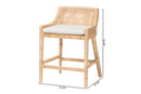 Bancroft Natural Rattan Wingback Counter Stool