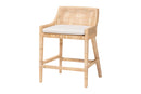 Bancroft Natural Rattan Wingback Counter Stool