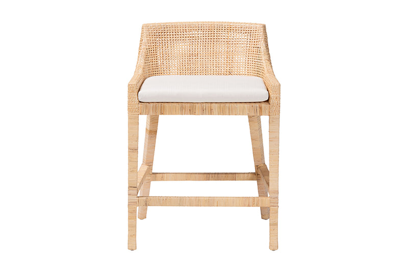Bancroft Natural Rattan Wingback Counter Stool